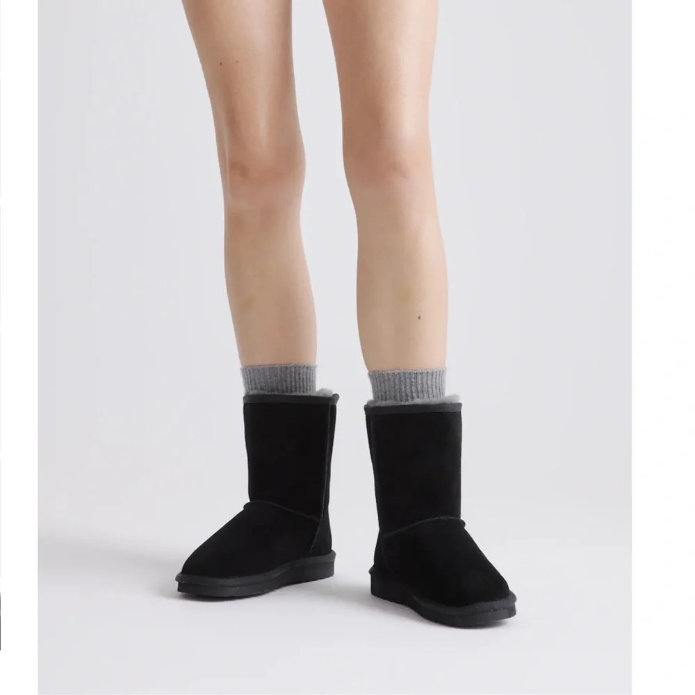 Quince Australian Shearling Mid Calf Boots Pecan Brown Women’s Size 8 NEW